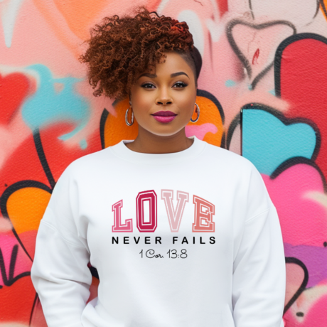Love Never Fails Sweatshirt